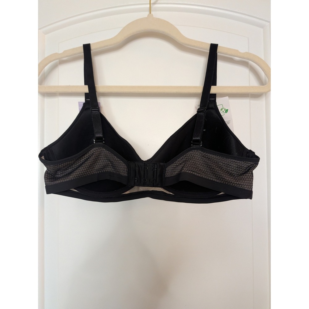 Hanes Oh So Light Comfort Wire-Free Bra Black MHG521 Mesh Convertible Straps M - Picture 6 of 7